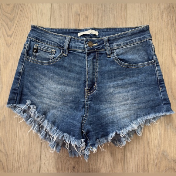 KanCan Pants - Kan can Denim Frayed Hem Women's Shorts